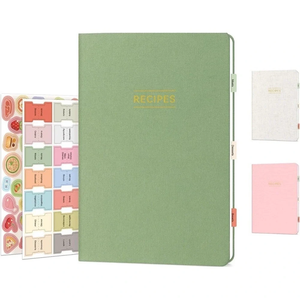 New Recipe Book to Write Your Own Recipes, Blank Cookbook Notebook with Tabs